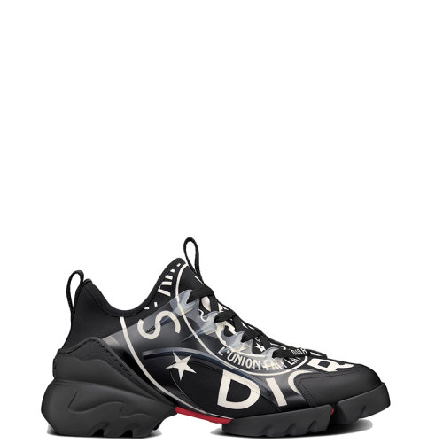 DIOR/迪奥 22年秋冬新款 D-CONNECT系列 女士黑色科技面料Union印花运动鞋KCK307DMN_S900