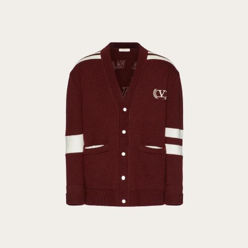  VALENTINO华伦天奴 22年秋冬 男士 长袖衬衫 CARDIGAN BRODé MAISON VALENTINO EN LAINE 1V3K