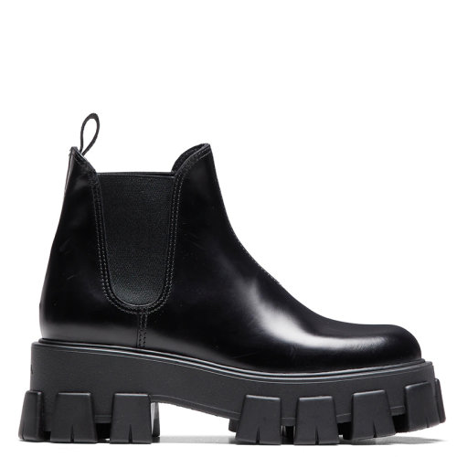 PRADA/普拉达 秋冬 Monolith系列 女士黑色亮面皮革踝靴1T725L_B4L_F0002_F_B055