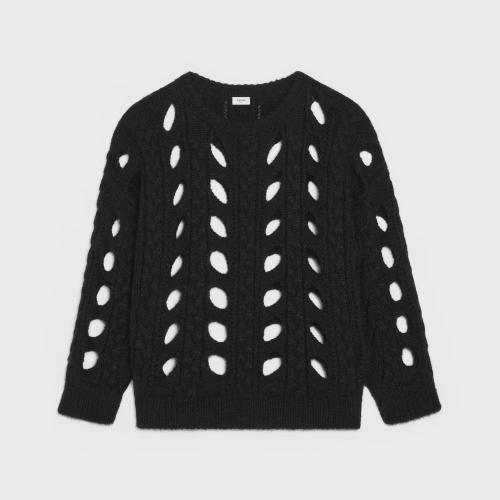  CELINE赛琳思琳 22年秋冬 男士 针织衫 箱型绞花针织马海毛套头衫 2AC05486Q.38NO