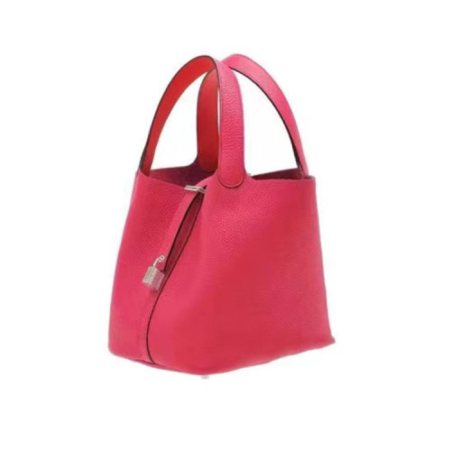 【主推】HERMES/爱马仕 经典 picotin 18 水桶包 玫红色手提包（配HERMES礼品盒）