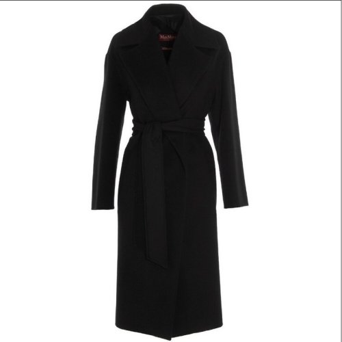  MaxMara/麦丝玛拉 女士黑色羊毛大衣 60110211-600-007 PLFSX