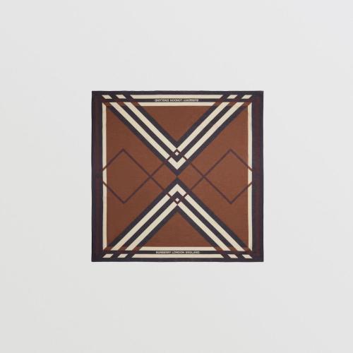  BURBERRY 22年秋冬 女士 V 形格纹印花棉质大号方巾 80560961