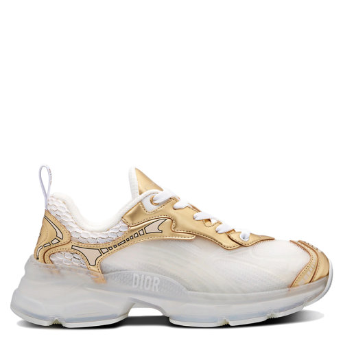 DIOR/迪奥      VIBE系列 女士白色网眼和金色皮革运动鞋KCK337LRU_S09W