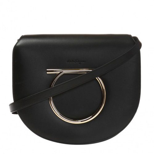 Salvatore Ferragamo/菲拉格慕 女士 女包 黑色皮革时尚斜挎包单肩包 21H002 691251