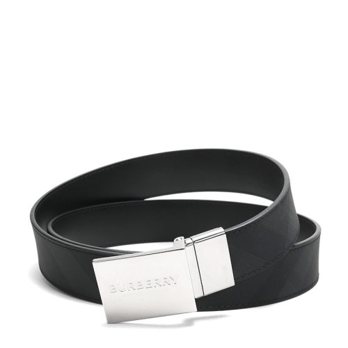 BURBERRY/博柏利 男款热塑性聚氨酯/织物/皮革板扣式双面皮带腰带 80211961