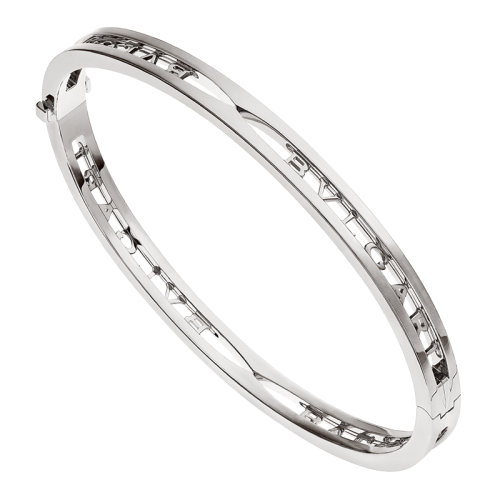 BVLGARI/宝格丽 B.ZERO1系列 男女通用18K金白金螺旋形饰有BVLGARI徽标手镯 356285