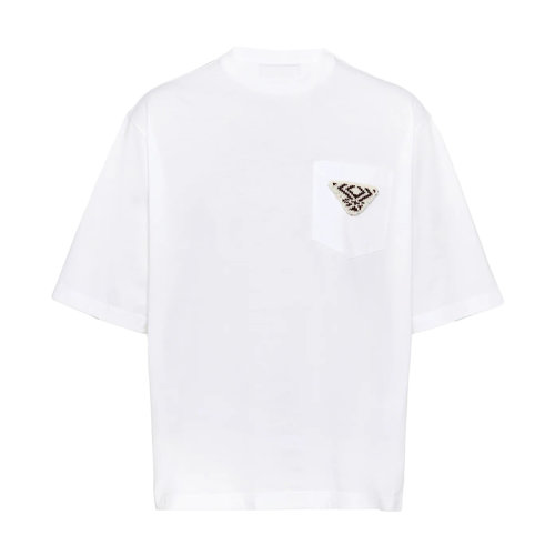 PRADA/普拉达 22年早春新款 男士白色纯棉T恤UJN761_1ZLB_F0009_S_212