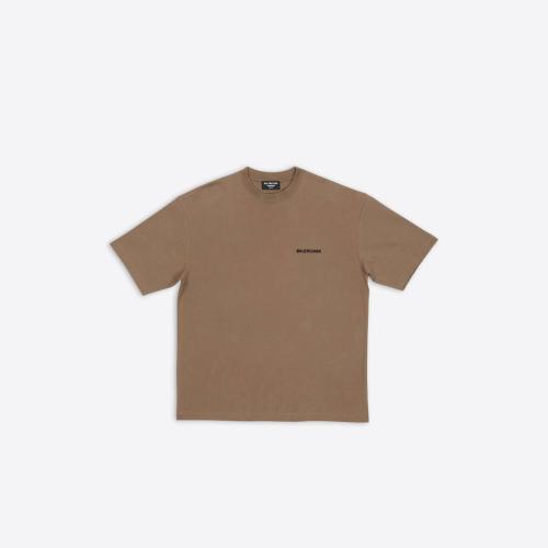  BALENCIAGA巴黎世家 22年春夏 女士 短袖T恤 Womens Balenciaga T-shirt Medium Fit  in Beige