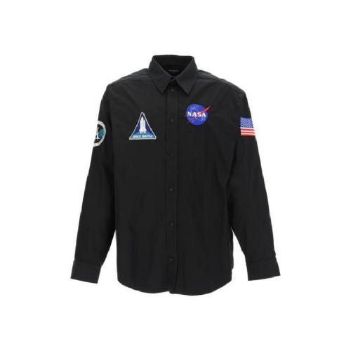  Balenciaga/巴黎世家 女士黑色棉质长袖衬衫 663076 TYB18 1000 PLFSX