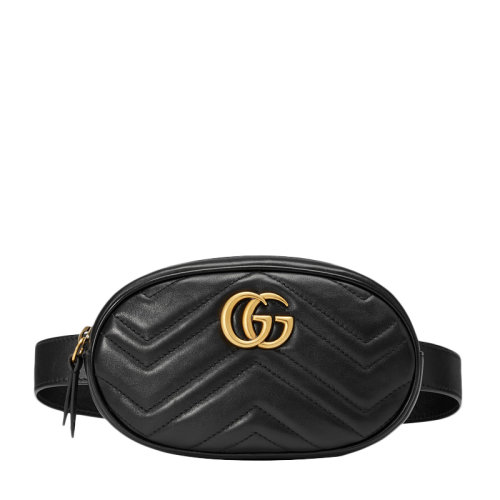 GUCCI/古驰 GGMarmont系列 蔡依林袁姗姗同款 女士牛皮绗缝时尚休闲腰包