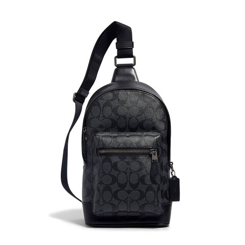 COACH/蔻驰 经典标志帆布WEST斜挎包 帆布/配皮 2853