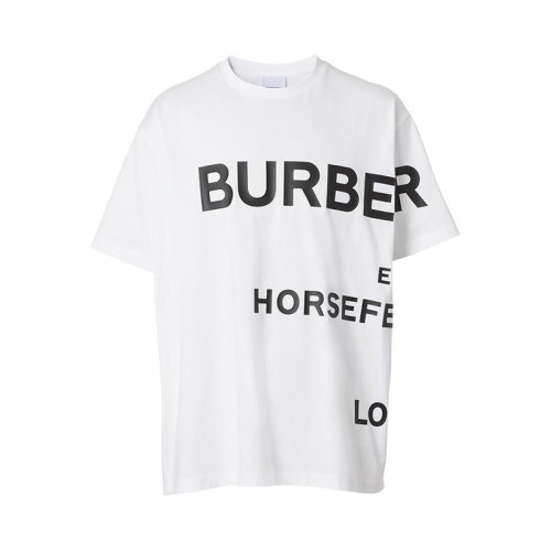 BURBERRY/博柏利 男士白色棉质字母徽标印花装饰圆领短袖上衣T恤  8040691