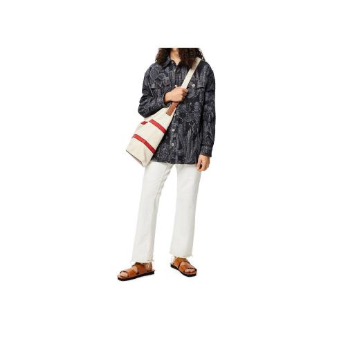  LOEWE罗意威 22年秋冬 男士 长袖衬衫 Cactus print overshirt in cotton H616Y12X04-1100