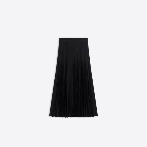  BALENCIAGA巴黎世家 22年秋冬 女士 半身裙 Women's Pleated Skirt  in Black 681976T51731000