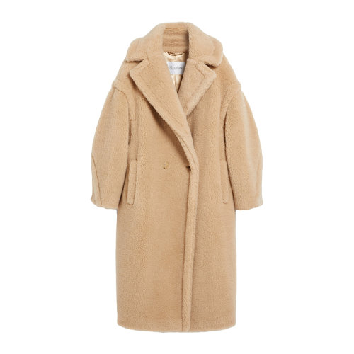 MaxMara/麦丝玛拉 22年秋冬新款 PANNO系列 女士米色驼毛混纺泰迪大衣外套1016122306009