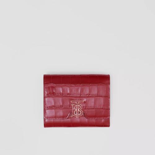  BURBERRY 22年秋冬 女士 压花皮革折叠式 TB 钱夹 80591981