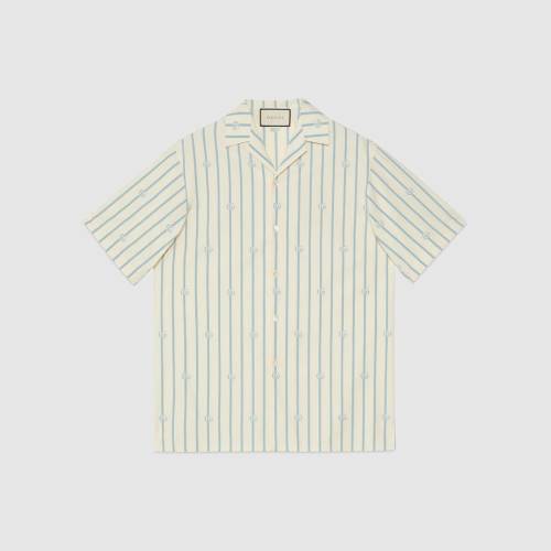 GUCCI/古驰 双G条纹棉质保龄球衫 623156 ZAD7M 9196