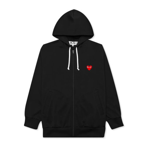 COMME DES GAR?ONS PLAY 男士 服装  白色红心logo拉链连帽外套 男卫衣