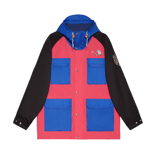 GUCCI/古驰 22秋冬款 The North Face联名系列 男士多色棉混纺饰有彩色刺绣LOGO图案背面饰有彩色刺绣贴片LOGO图案袖子饰有泰迪熊补丁大衣夹克?671466ZAH9H45