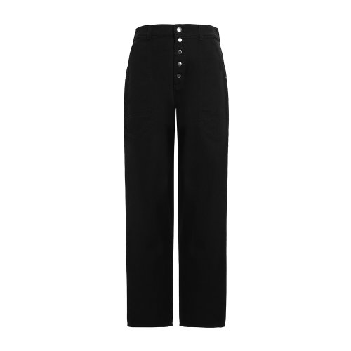 Emporio Armani 女士 黑色 纽扣阔腿牛仔九分喇叭裤  6H2J46-2N5RZ-0999