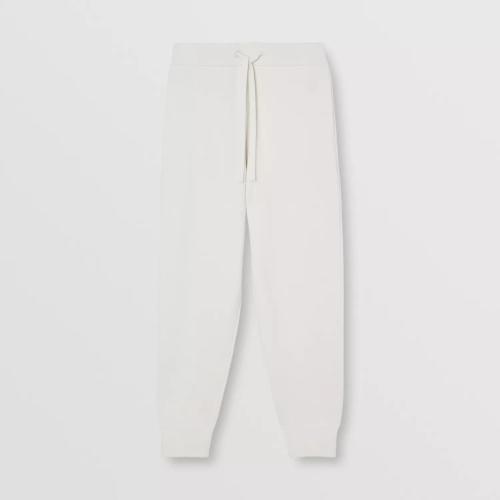  BURBERRY 22年秋冬 女士 专属标识装饰羊绒棉质混纺慢跑裤 80586051