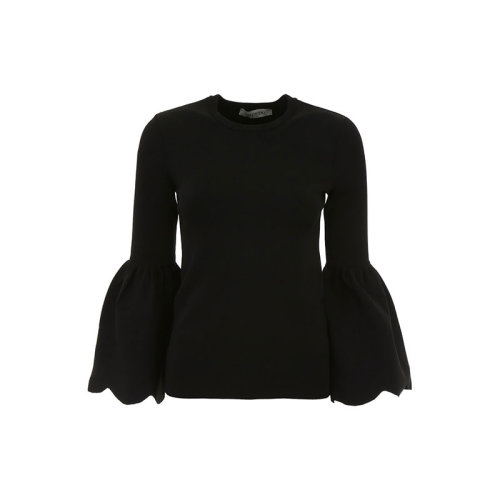 Valentino/华伦天奴 女装 女士 黑色棉质时尚长袖T恤 $QB0KC1484C9 0NO HJH01AAB