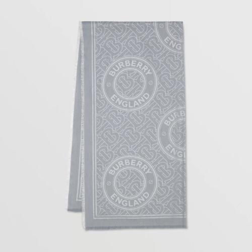  BURBERRY 22年秋冬 男士 金属感蒙太奇印花丝毛混纺围巾 80651101