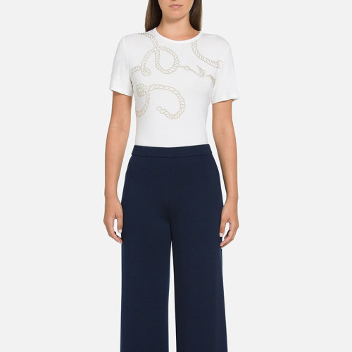 St.John/盛蔷基础款白色女士短袖T恤K51Y0B2