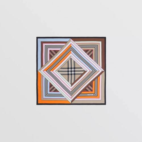  BURBERRY 22年秋冬 女士 蒙太奇印花丝质方巾 80531801