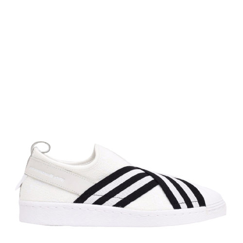 ADIDAS ORIGINALS/阿迪达斯三叶草 Superstar Slip-On 贝壳头绑带男士板鞋 白色BY2881