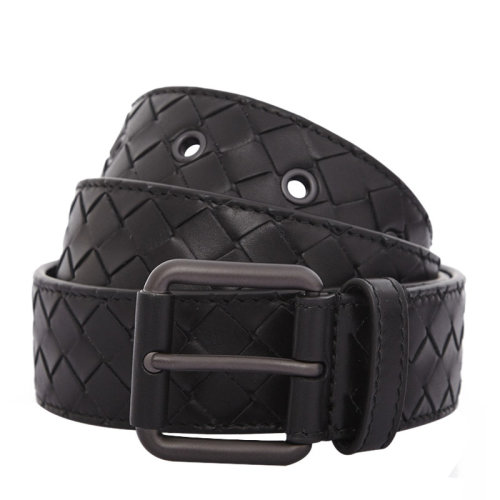 Bottega Veneta/葆蝶家  宝缇嘉男士黑色牛皮革针扣腰带 407396V46501000 HKY012467