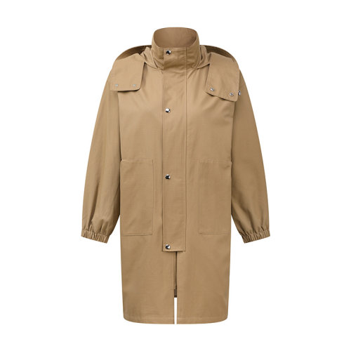 GeleiStory/GeleiStory  风衣2022秋冬新款女装风衣中长款宽松连帽休闲风衣  女士风衣