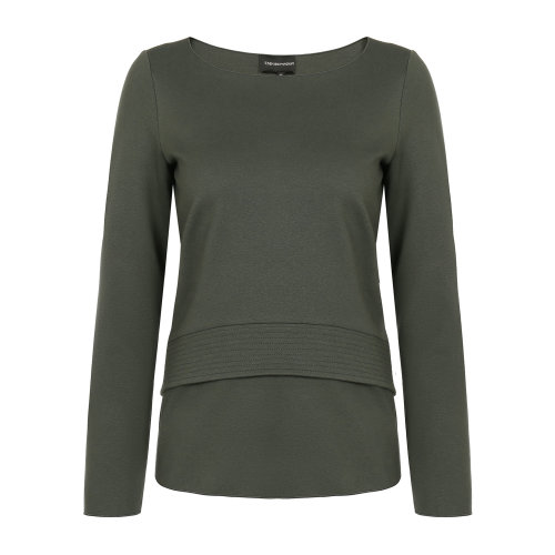 Emporio Armani/安普里奥阿玛尼 灰绿色 女士九分袖上衣 6G2M8L-2JFAZ-0579