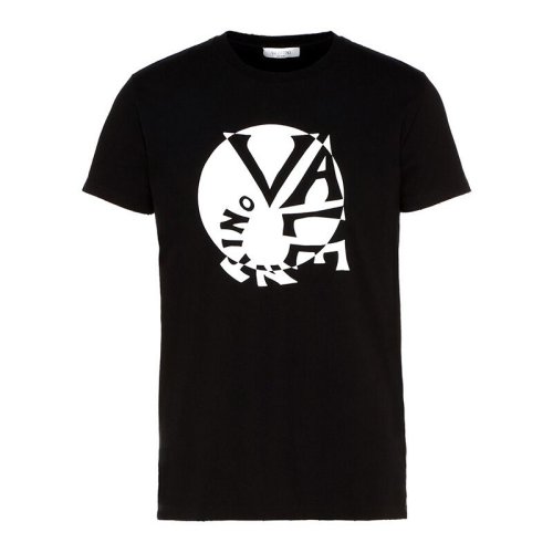 Valentino/华伦天奴  男装 时尚简约 Valentino螺旋徽标印花 圆领 男士棉质短袖T恤 RV3MG00MIQE0BO  HKY015C