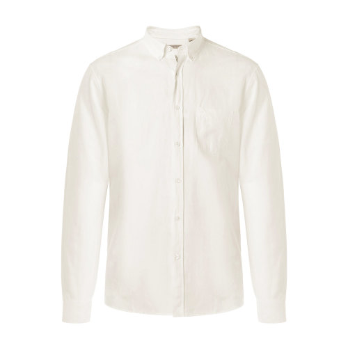 BURBERRY/博柏利 巴宝莉 男装 衬衫 衬衣 burberry服装 棉亚麻混纺米白色翻领男士长袖衬衫 长衬 正装 休闲上装 38658271