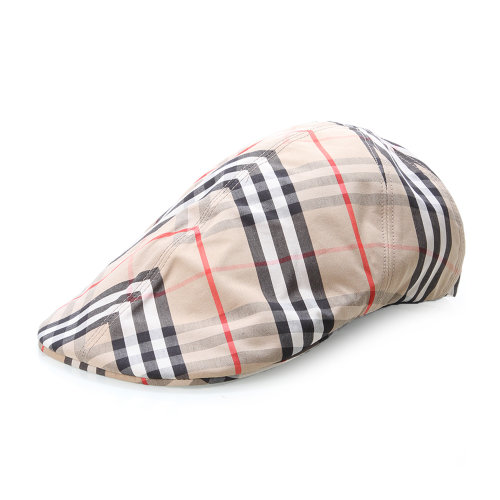 经典格纹 BURBERRY/博柏利 纯棉卡其色格纹女士帽子 休闲帽 女帽 瑕疵特卖（陈列痕迹，不影响使用）
