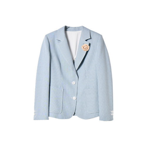 GeleiStory/GeleiStory 春夏新款日系清新千鸟格收腰显瘦气质通勤女士西服