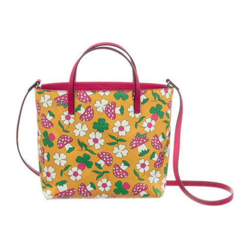 GUCCI/古驰女士皮质清新花朵蘑菇tote童包单肩包手提包410812【奥莱】  ai