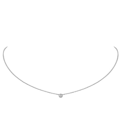 CARTIER/卡地亚 DIAMANTS LéGERS超小号18K金白金钻石项链 B7224515