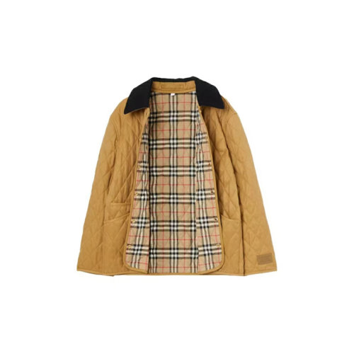 BURBERRY/博柏利 灯芯绒衣领菱形绗缝女士棉服外套 80391161