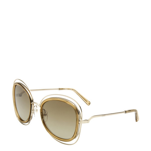CHLOE/克洛伊 蔻依 女士 太阳镜 CE123S 56mm 镂空 蝶形 金色 全框 板材 合金镜框 渐变色镜片 墨镜 眼镜 CHLOE/克洛伊