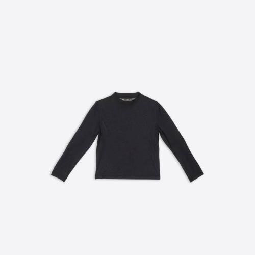 BALENCIAGA巴黎世家 22年春夏 女士 长袖T恤 BALENCIAGA TAB合身长袖T恤 698472TMVB81000