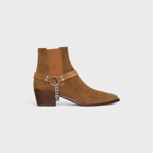  CELINE赛琳思琳 22年秋冬 男士 短靴 BOTTINE BIKER CHELSEA CELINE CAMARGUE VEAU VELOURS 33