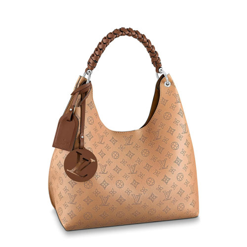 Louis Vuitton/路易威登 22春夏新款CARMEL系列 女士亚利桑那棕色小牛皮镂刻穿孔老花装饰编织提手银扣镂刻徽标吊饰单肩手提流浪包M59303