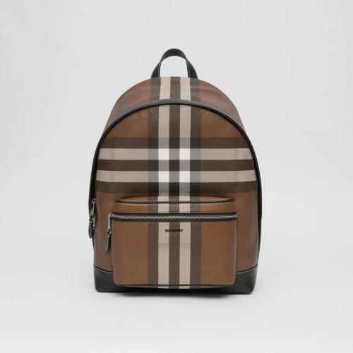  BURBERRY 22年秋冬 男士 格纹拼皮革双肩包 80514141
