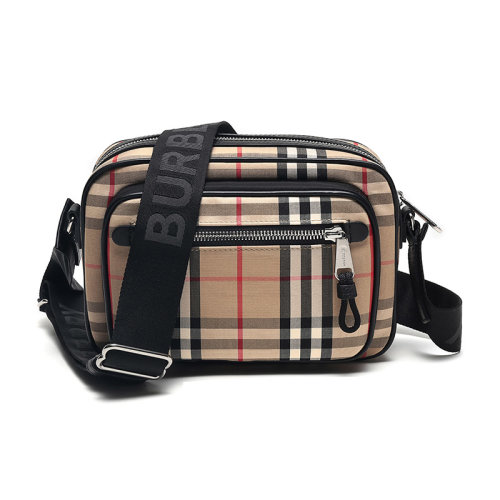 BURBERRY/博柏利 男款Vintage格纹织物单肩斜挎包 80101521