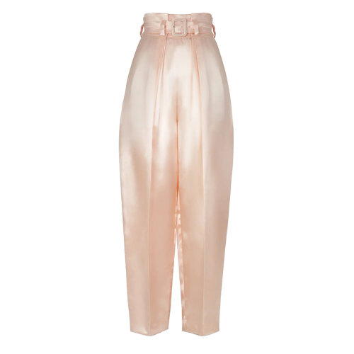 FENDI/芬迪 女士粉色缎面高腰萝卜裤FR6315AGTOF1ENM