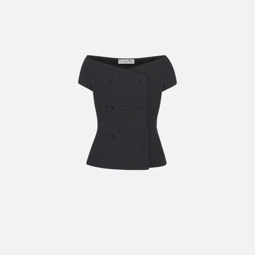  DIOR迪奥 22年秋冬 女士 短袖t恤 双排扣露肩西装外套 841V30A1166_X9000 预定商品1-3周发货