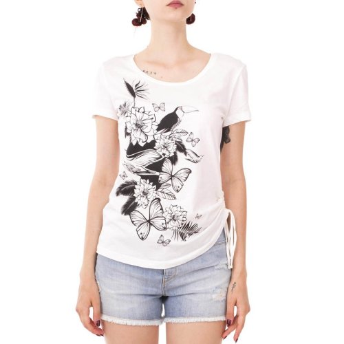  Emporio Armani/安普里奥阿玛尼 女士白色棉质短袖T恤 3YTT74 J22Z 1100 PLFSX